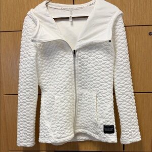 *NWT* Calvin Klein White Quilted Hooded Zip Jacket